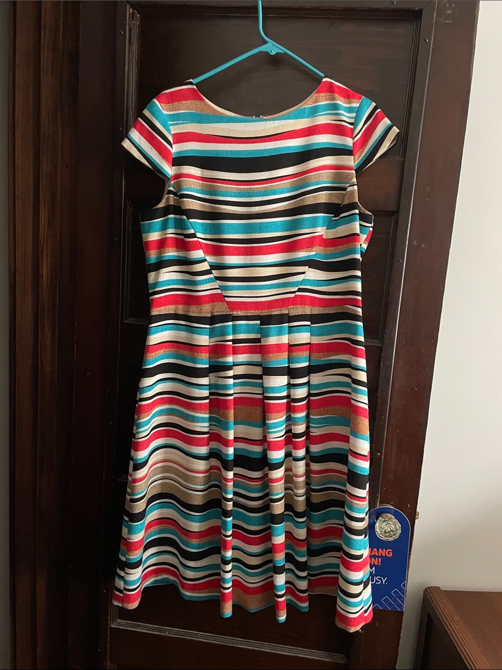 Women’s Multicolor Striped Fit-and-Flare Dress